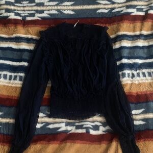 Free People Midnight Blue Blouse